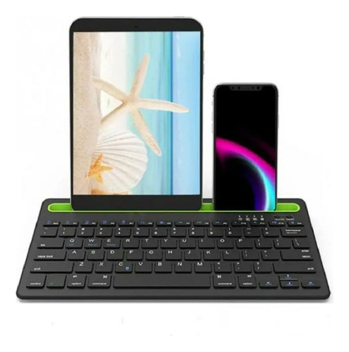 Teclado Bluetooth Recargable Doble Canal Porta Celulartablet