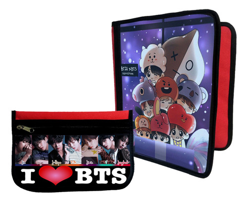 Combo Carpeta + Cartuchera Bts K-pop #224