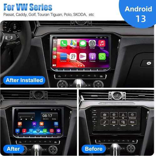 Radio Estéreo Android 13 De 9 Pulgadas Para Vw Jetta, Passat