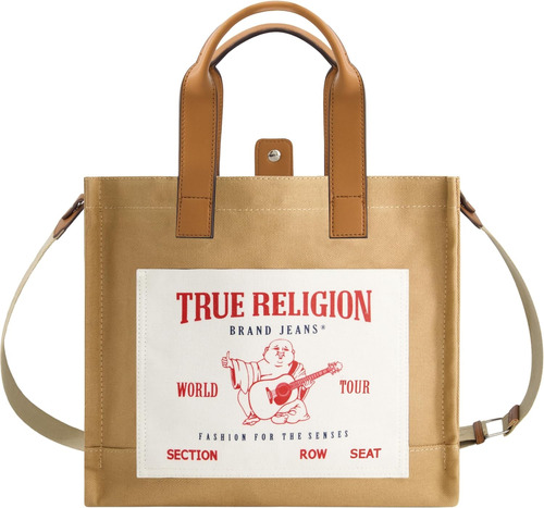 Bolsa De Mano True Religión Original Casual Mujer Beige 