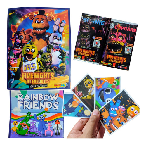 52 Stickers + Álbum D 5 Nights At Freddy Y Rainbow Friends 