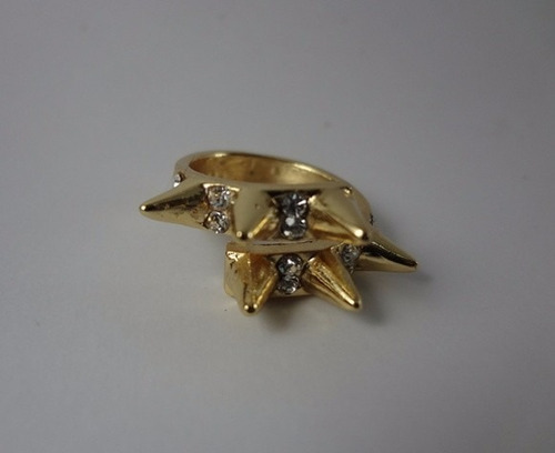 Imagem 4 de 5 de Anel Aberto Dourado Spikes
