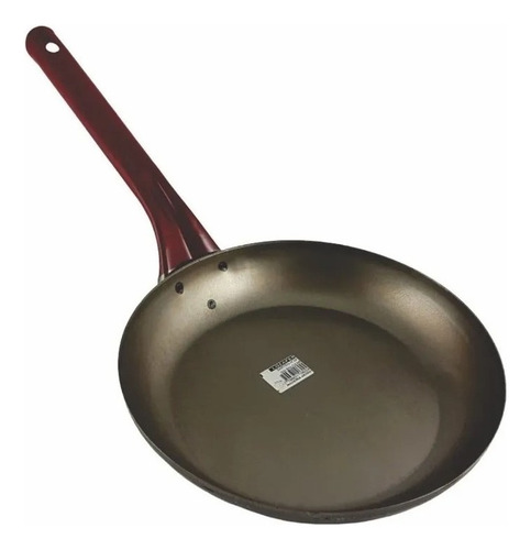 Sartén Profesional De Chapa Con Mango Tubular N° 24 Cm Color Gris