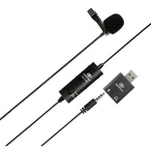 Microfone De Lapela Greika Gk-lm1-usb Para Dslr Celular