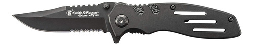 Y Smith & Wesson Extreme Ops Swa24s Cuchillo Plegable, Negro