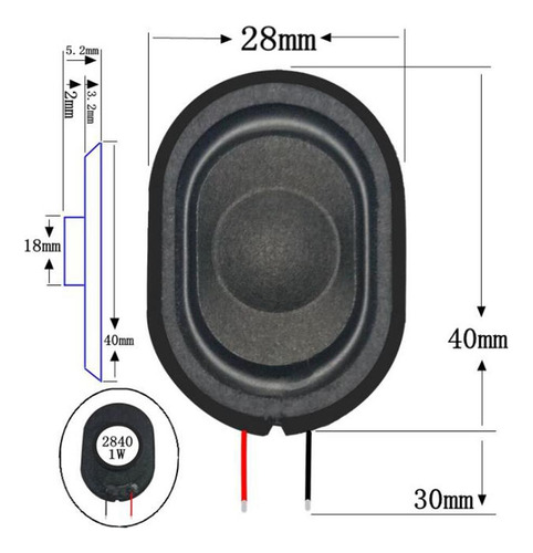 5.2mm Substituição 1w Laptop Speaker