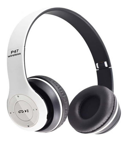 Fone Bluetooth Wireless Micro Sd Card P2 Mp3 Aux Fm Celular Cor Branco