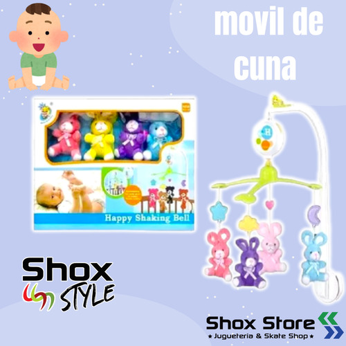 Movil Cunero Musical Cuna Sonido Bebe Melodias Giratorio