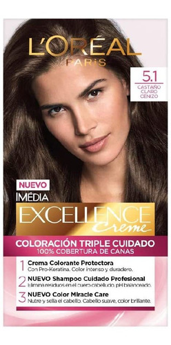 Tinte L'oreal Imedia Excellence Creme Original Tono 5.1