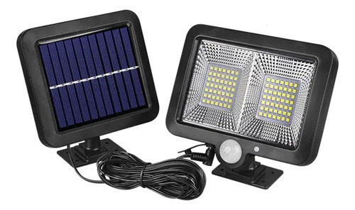 Foco Lampara Luz Led Exterior Panel Solar Con Sensor 40w