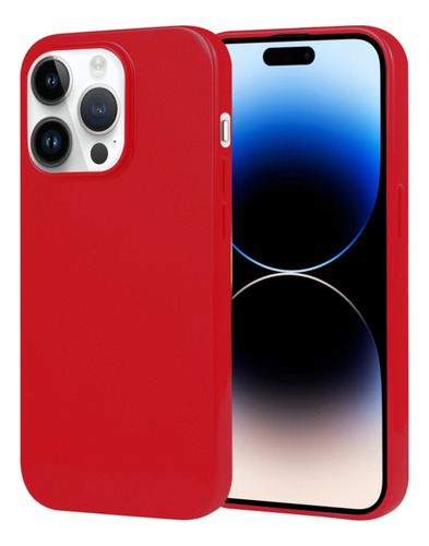 Funda Case For iPhone 12 Pro Max Jelly Pearl Rojo Antishock
