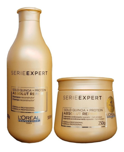 Imagem 2 de 2 de Kit Loreal Expert Shampoo & Másk Absolut Repair Gold Quinoa