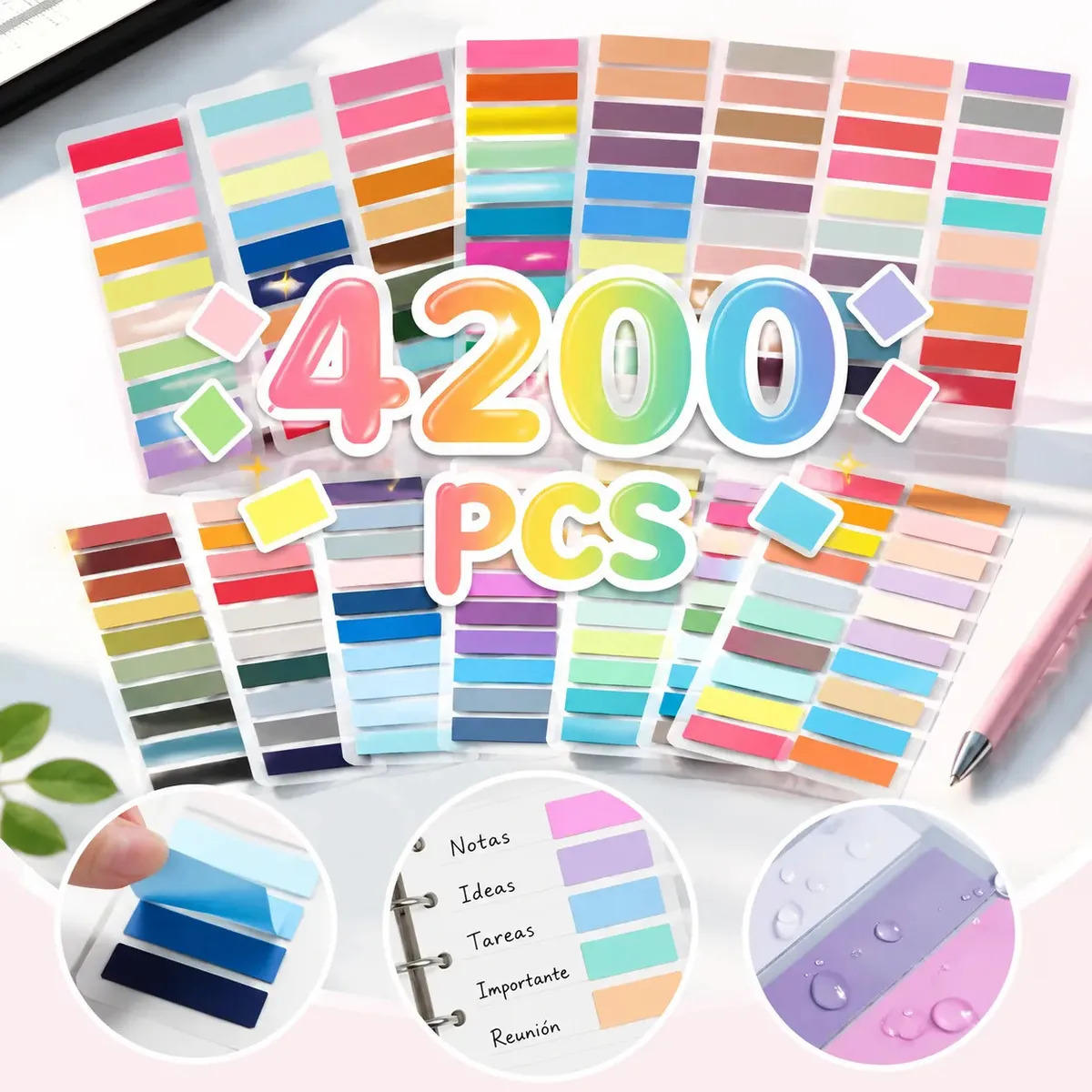Notas Adhesivas Transparentes De Índice,21 Sets,4200 Piezas notas-adhesivas,post-it,posticks-transparente,papeleria-para-oficina