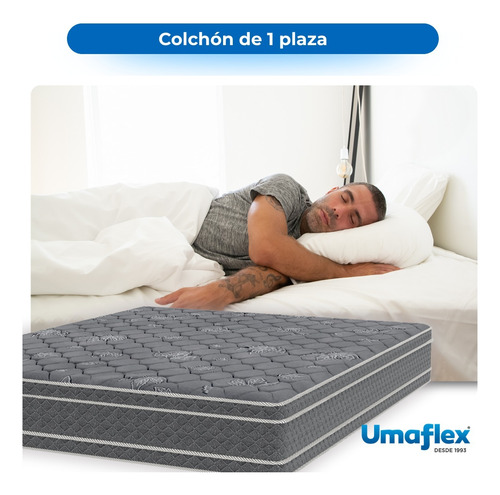Colchón Ocean Roll Pack 78x188 Resortes Caja Gris