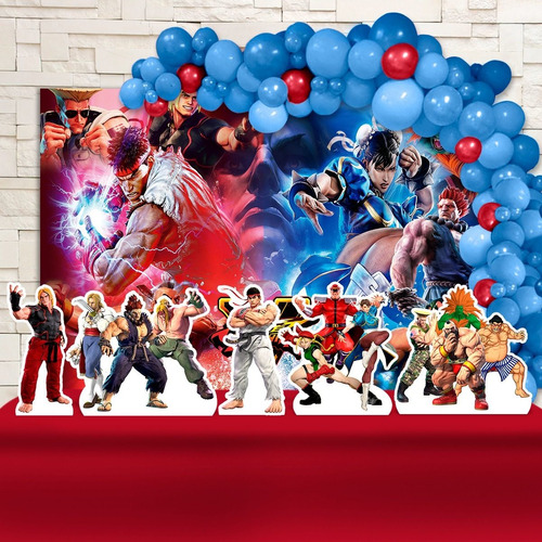 Painel + Displays Festa Infantil Street Fighter V