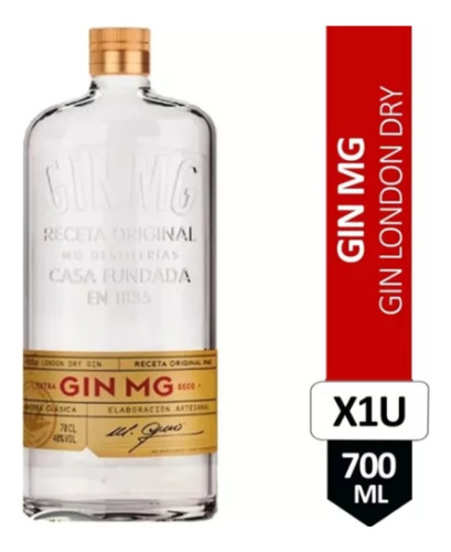 Gin Mg Artesanal London Dry 700ml Zetta Bebidas