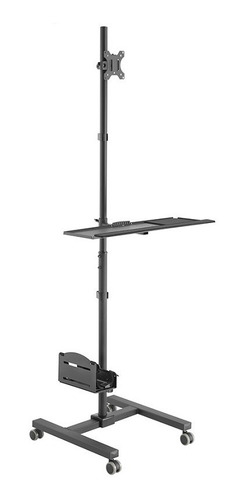 Pedestal Para Monitor 17-32 Con Soporte Para Cpu Y Teclado