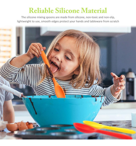 K 4 Peças De Colher De Silicone Para Misturar Colher De