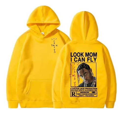 Buzo Canguro Look Mom I Can Fly De Travis Scott Unisex