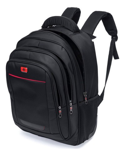Mochila Rodinha Executiva Resistente Trabalho Notebook Cor Preto Desenho Do Tecido Liso