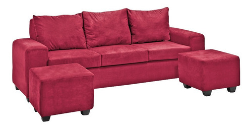 Imagen 2 de 4 de Living Kahlo 3 Cuerpos + 2 Pouf Felpa