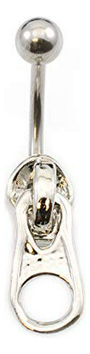 Aros - Navel Ring With Zipper Design 14g