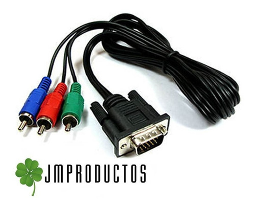 Cable Vga A Video Componente 3 Rca (rojo-verde-azul) Led Lcd