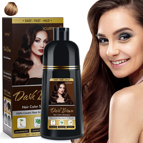 Yourtone Champu De Tinte Para El Cabello Castano Oscuro 3 En