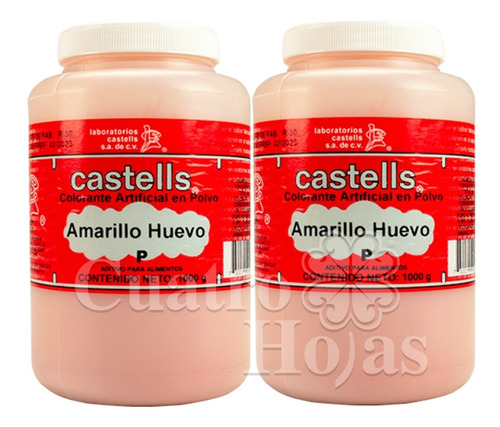 Colorante Comestible En Polvo Castells Amarillo Huevo 2 Kg.