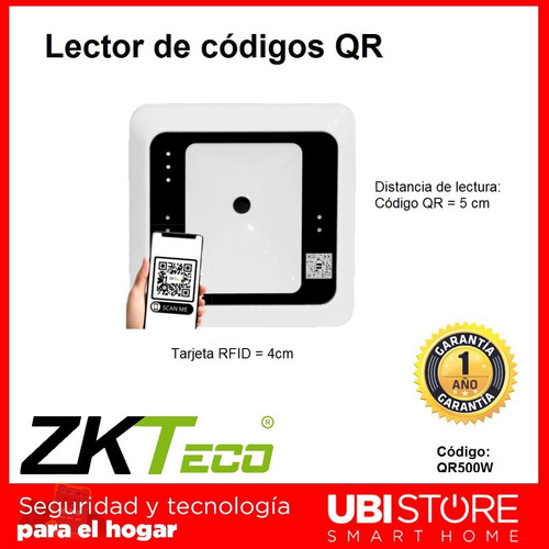Imagen 4 de 8 de Lector De Codigos Qr Wiegand Tarjeta Rfid Zkteco Qr500