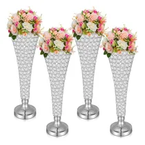 Comprar Rotteri 4 Floreros De Cristal De Trompeta De 200 In De Alto,