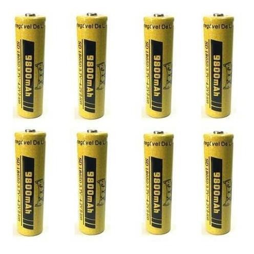 Kit Bateria Recarregável Jyx 18650 3,7v- 4,2v 9800 Mah - 8un