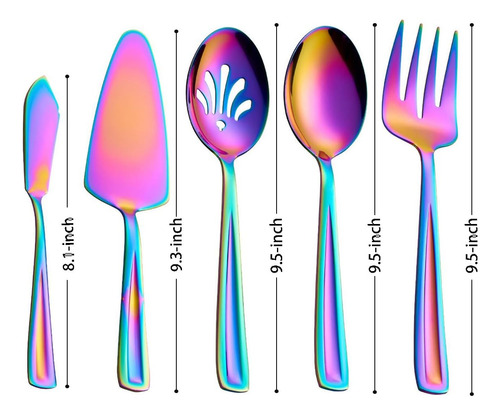 Juego De Utensilios De Servir Rainbow Hostess, Juego De Cubi