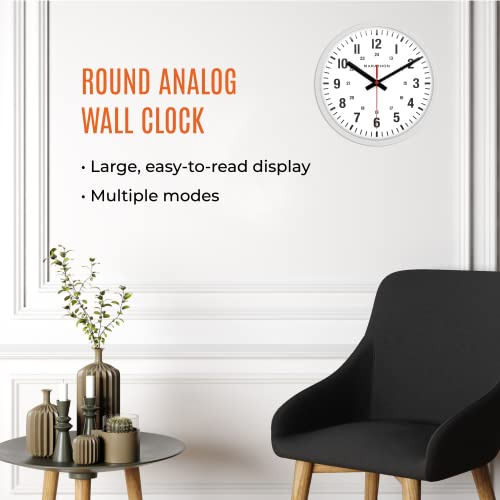 Reloj Analógico De 10 Pulgadas, Blanco, Segundero Cont...