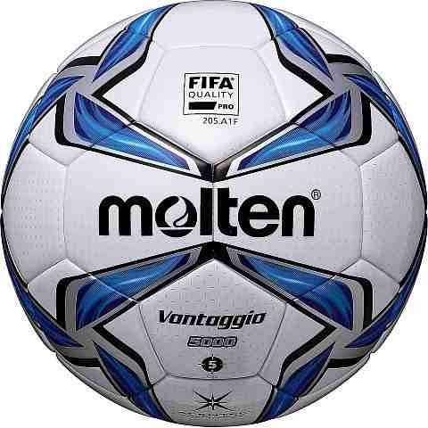 Bola de futebol Molten F5V5000 nº 5 cor branco e azul e preto e prateado