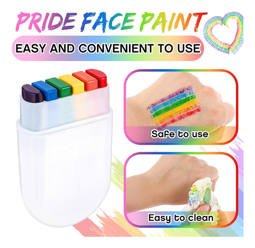 Kit De Pintura Corporal Rainbow Face Paint Pride Rainbow Mak
