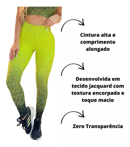 Kit 2 Calça Legging Jacquard Degradê Zero Transparência