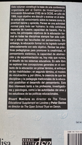 Aprender A Pensar Pensar En Aprender - Maclure