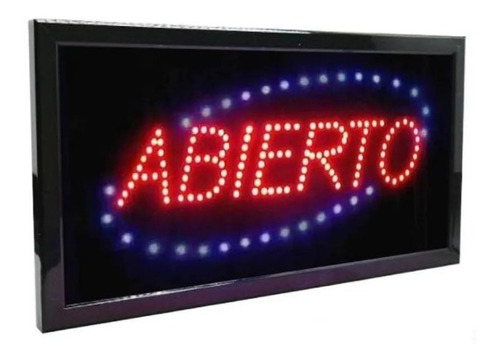 Cartel Abierto Led Luminoso Luces Con Movimiento 