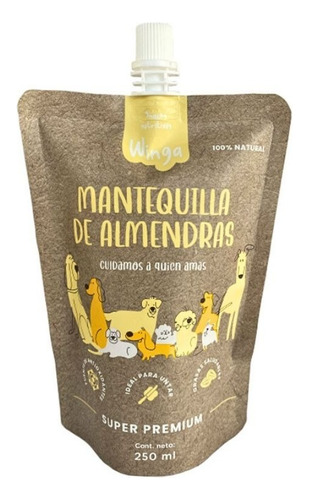 Winga Mantequilla De Almendras Snack Perro 250ml Premium