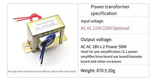 Transformador De Potencia Dual Ac 18 V 50 W Ei Transformer 2