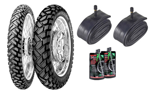 Kit Par Pneu Metzeler 120/80-18 90/90-21 + Camara Com Vacina