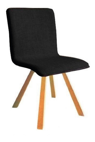 Silla Aarhus Escandinava Tapizada Tela Base Madera Cocina X2