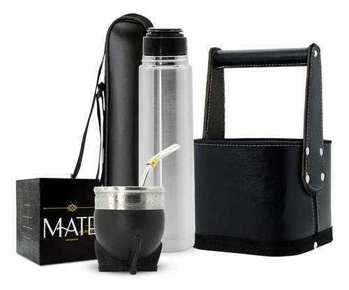 Set Matero Termo Mate Imperial Bombilla Y Canasta