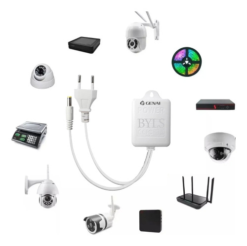 Kit 2 Fonte de Alimentação 12V 2A Bivolt Adaptador Indicado para Fita led, Equipamentos CFTV (Câmeras de segurança, DVR), Modem, TV a cabo Net Sky vivo, Modem fibra, Roteador, radio, Decoders, Balança