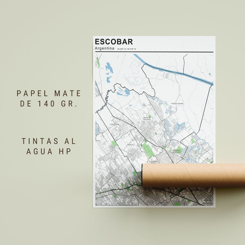 Mapa Partido De Escobar 80cmx61cm