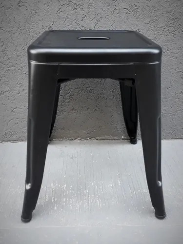 Taburete Tolix Bajo 45cm Negro Mate Excelente Calidad X4