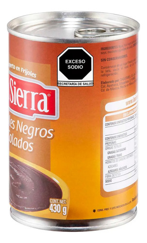 5 Latas De Frijoles Colados La Sierra 430g C/u