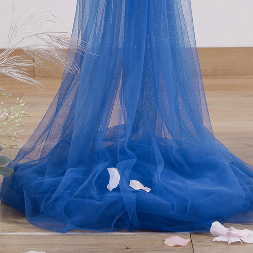 2pzs Cortinas De Malla Multicolor Decoración Boda Cumpleaños Color Azul Marino