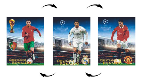 Poster 3d Ronaldo 3 Futbol Club Portugal Real Y Manches